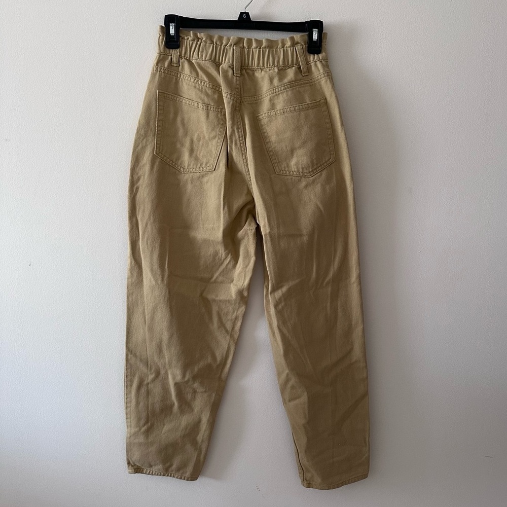 H&M divided women’s yellow Paperbag high waisted mom fit pants size 6 - Picture 2 of 4